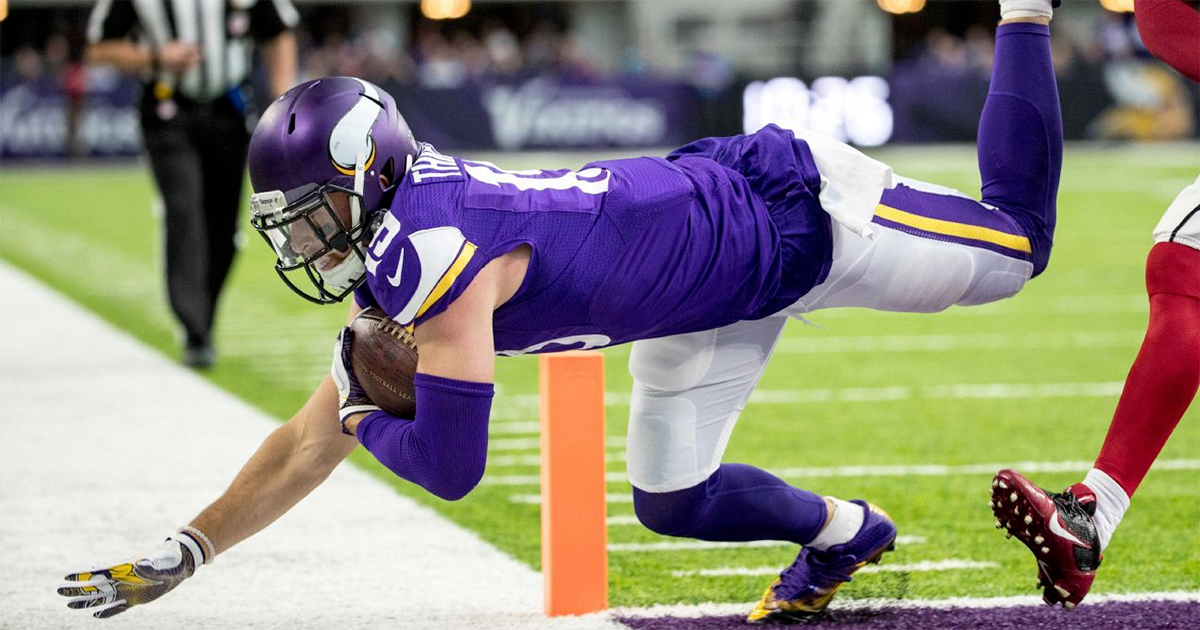 WR Adam Thielen scored 26.00 points in the victory.
